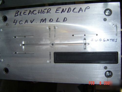 Plastic injection mold for stadium bleacher endcap 4CAV
