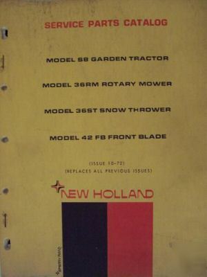 New 1972 holland S8 garden tractor parts manual