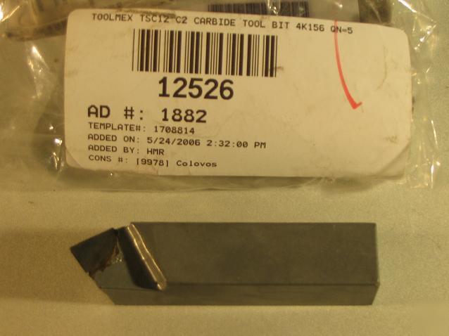 Toolmex TSC12 C2 carbide tool bit 4K156 qn=5