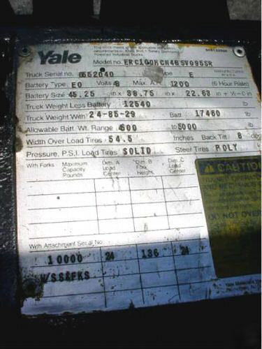 Yale 10,000 lb electric forklift/ 136