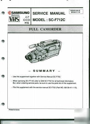  book service manual samsung model: sc-F712C