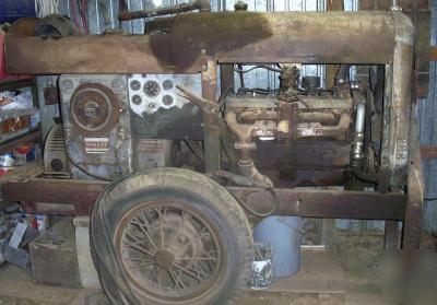 Antique hobart arc welder runs by antique gmc motor