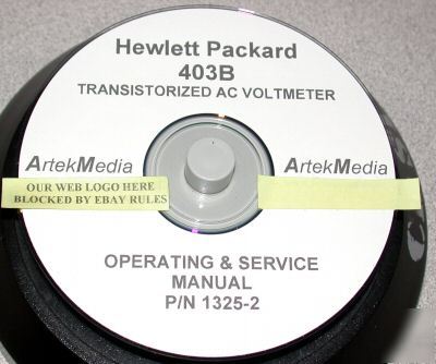 Hp 403B service and operating manual