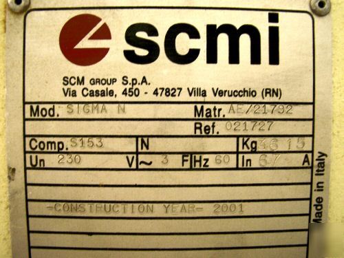 Scmi sigma panel saw (model 65)