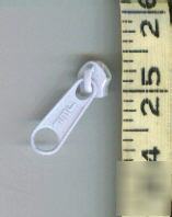 #5 coil zipper nonlocking pulls white 100 pce wholesale