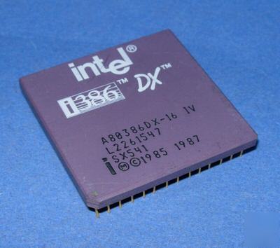 Cpu A80386DX-16 iv intel pga gold vintage rare 386DX
