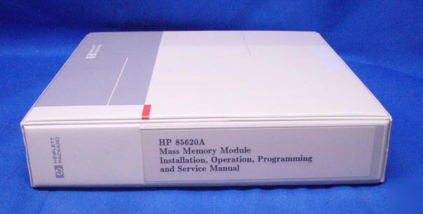 Hp 85620A memory module inst, op, prog, service manual