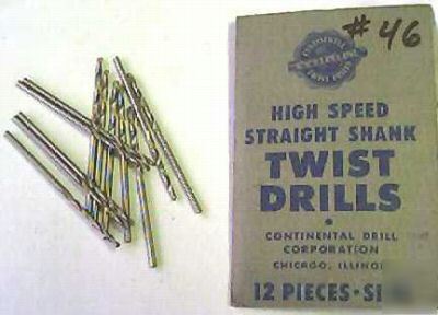 New usa made #46 jobber length drill bits 12 pack