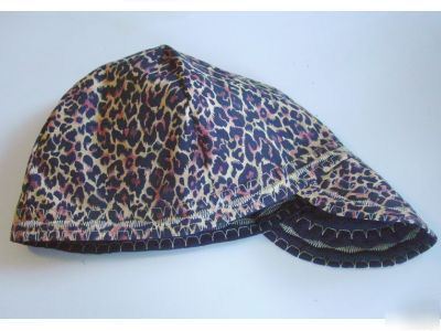 New wild leopard print welding hat 7 3/8 fitter hats