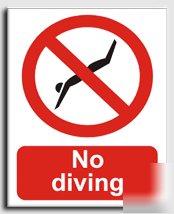 No diving sign-semi rigid-200X250MM(pr-072-re)