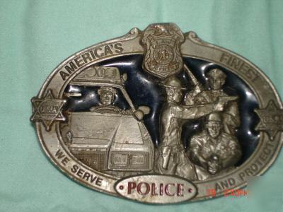 Police belt buckle '88, enameled pewter, #1435