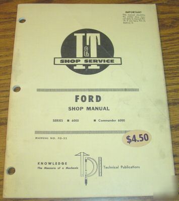 Ford 6000 & commander 6000 tractor i&t service manual