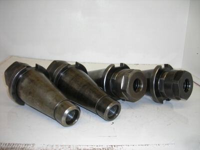 4 used nmtb 50 taper tg 100 collet chucks / holders