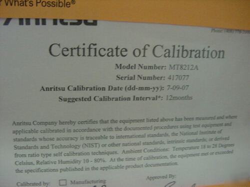 Anritsu mt-8212A cell master 100KHZ-3300 mhz freq rang