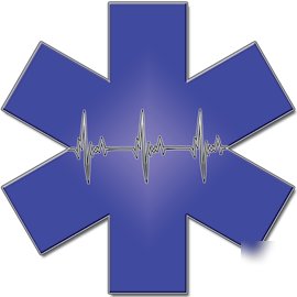 Fire rescue heartbeat star of life decal