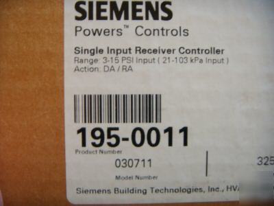 Siemens 195-0011 RC195 pneumatic receiver controller 