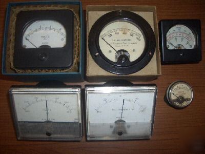 Vintage weston/superior/beede/hoyt panel meters (6)
