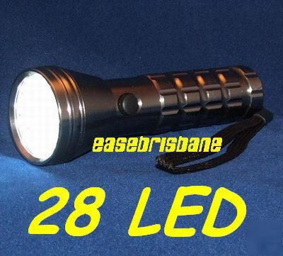 Heavy duty pro 28 led aluminium torch flashlight