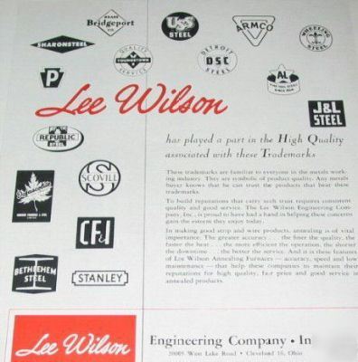 Lee wilson engineering metals, steel industry-1954 ad
