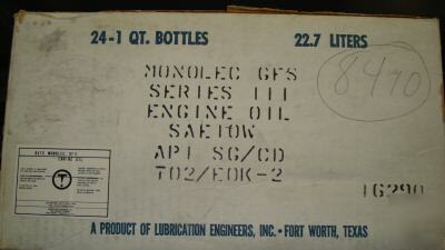 Lubrication engineers 8410 monolec gfs oil - bottles