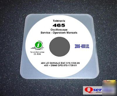 Tektronix tek 465 low serials service + oprs manuals cd