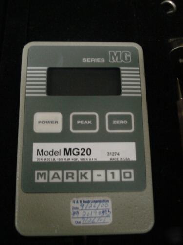 Mark 10 MG20 digital force gauge 20X0.02 lb,10X0.01 kgf