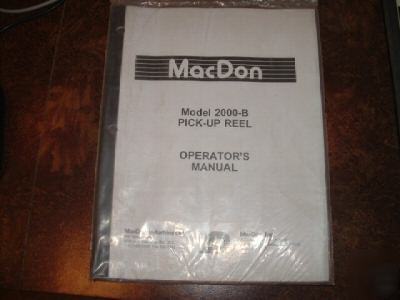 Operator's manual, macdon 2000-b pick-up reel