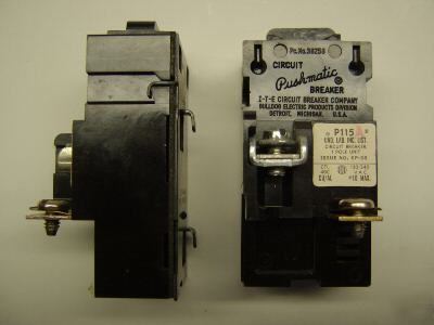 Pushmatic ite circuit breaker 1 pole 15 amp (P115)