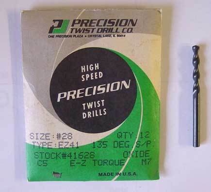 12PCS. precision twist parabolic stub drill #28