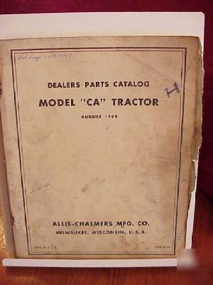 Dealers parts catalog model ca tractor 