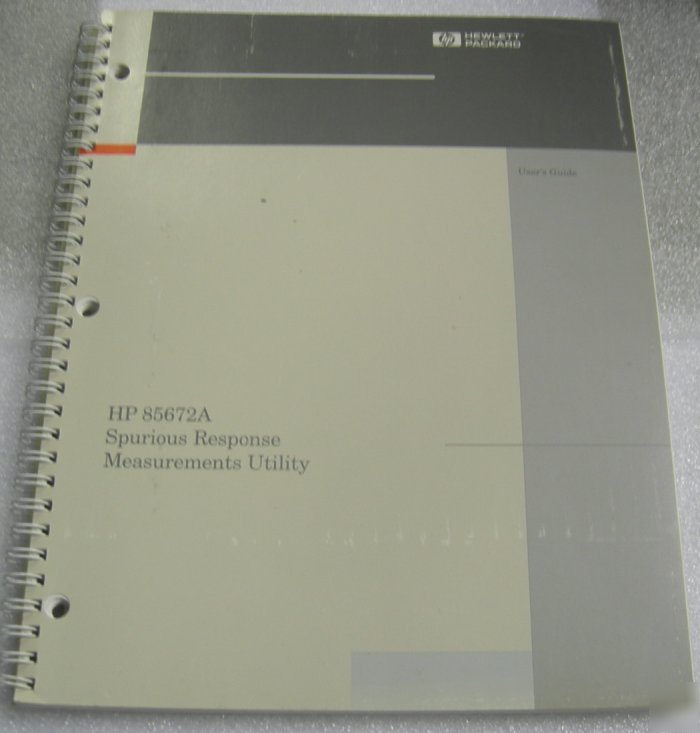Hp 85672A spurious response measurements users manual