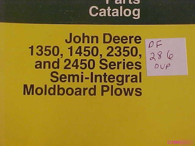 John deere 1350 - 2450 moldboard plow parts catalog