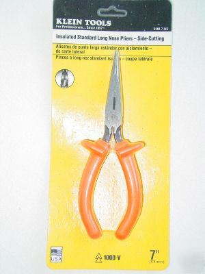 Klein tools D203-7-ins long nose cutting pliers in pack