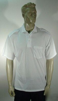 New public safety-security knit polo shirt (white)