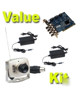 Value kit avermedia dvr card wireless color spy camera