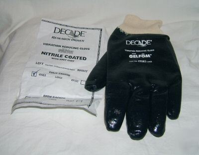 Vibration reducing glove, nitrile coated work,right hnd