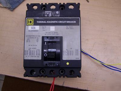 FAL320601253, sq d circuit breaker, 60 amp, 3 pole