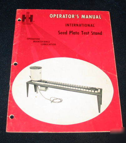 Ih intl harvester seed plate test stand