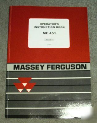 Massey ferguson 451 tractor operators owners manual mf