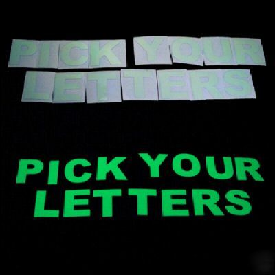 Pick 8 glow in the dark letters/numbers 3-1/2