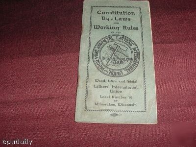 Vintage constitution by laws working rules book