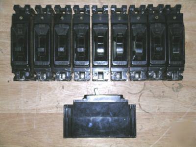10 total fpe circuit breakers 50 a 277V or 125V 1-pole