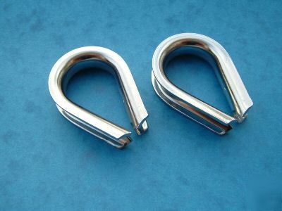 2 x 8MM stainless steel 316 heart shaped thimbles