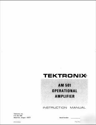 Tek tektronix AM501 am-501 am 501 oper & service manual