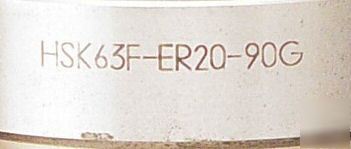 Used lyndex HSK63F-ER20-90G er collet chuck ER20