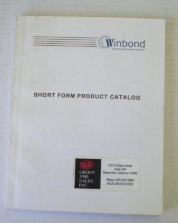 Winbond short form catalog Â©1996