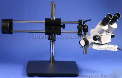 Zoom 7X - 45X dual arm boom stereo binocular microscope