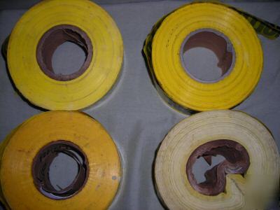 4 - yellow caution barricade tape