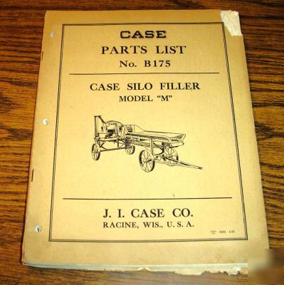 Case model m silo filler parts catalog manual book 