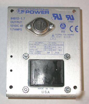 International IHB12-1.7 power supply 12 vdc at 1.7 amp